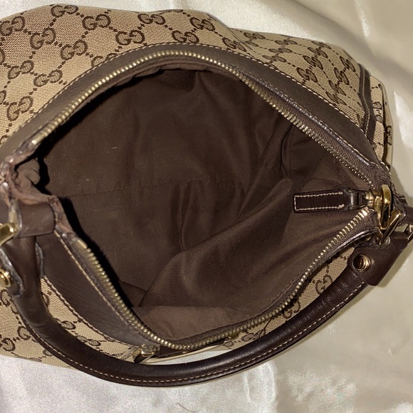 Gucci Handbag  GG Canvas Brown Leather Trim - Picture 5 of 8